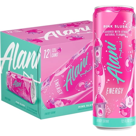 Alani Nu Energy Drink Pink Slush, 12oz Cans, 6-Pack