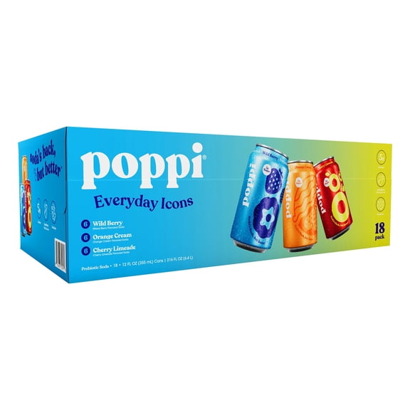 Poppi Everyday Icons Variety Pack, 12 Fluid Ounce (Pack of 18)