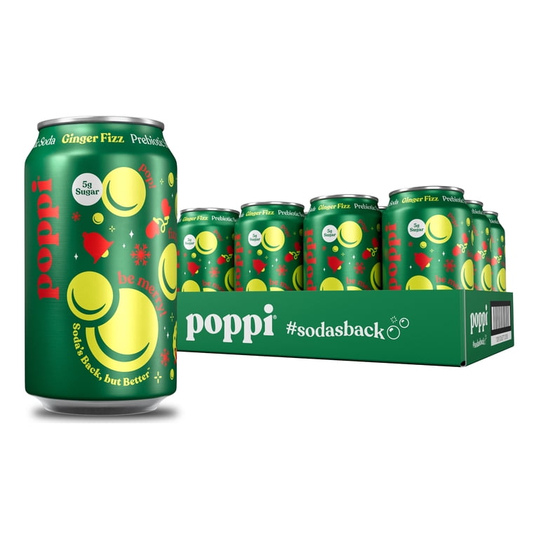 poppi, Prebiotic Soda, Ginger Fizz 12 oz, 12 pack cans - Walmart.com