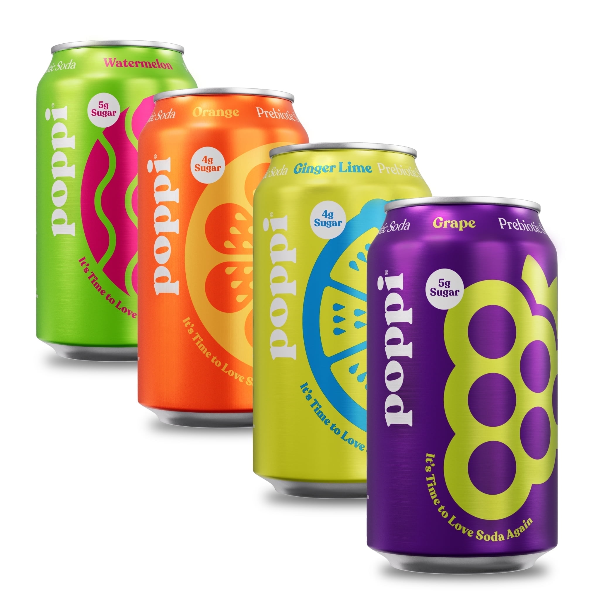 Poppi Prebiotic Soda, Beach Party Variety Pack, 12 oz, 12 Pack Cans