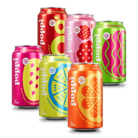 Poppi Prebiotic Soda, Fun Favs Variety Pack, 12 Pack, 12 oz