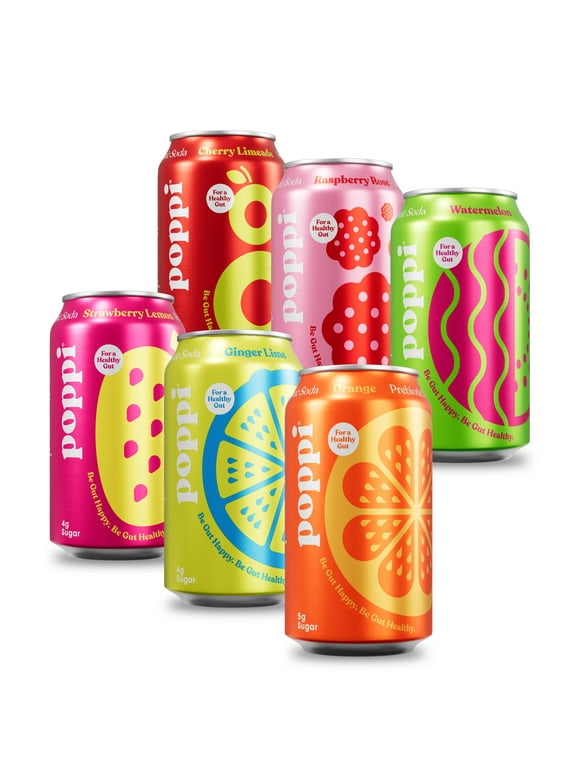 Poppi Prebiotic Soda, Fun Favs Variety Pack, 12 Pack, 12 oz