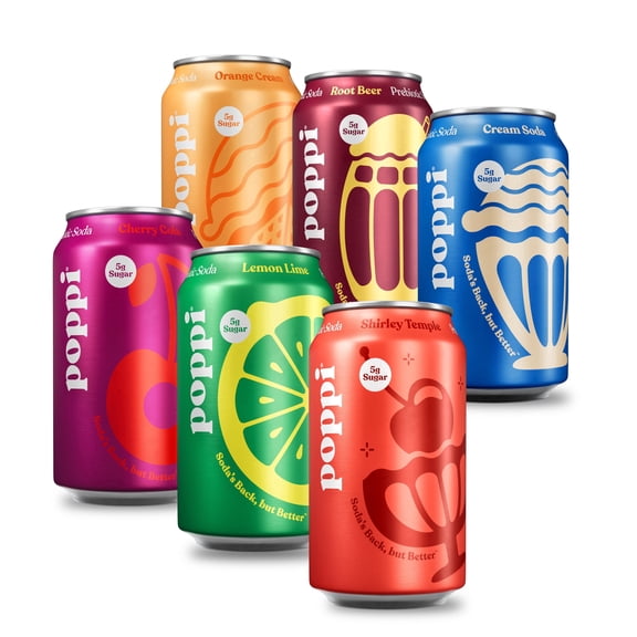 (12 pack) Poppi Prebiotic Soda, Major Mix Variety Pack, 12 oz, 12 Pack Cans