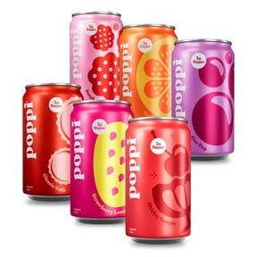 Poppi Prebiotic Soda, Mini Stars Variety Pack, 7.5 oz, 12 Pack Cans