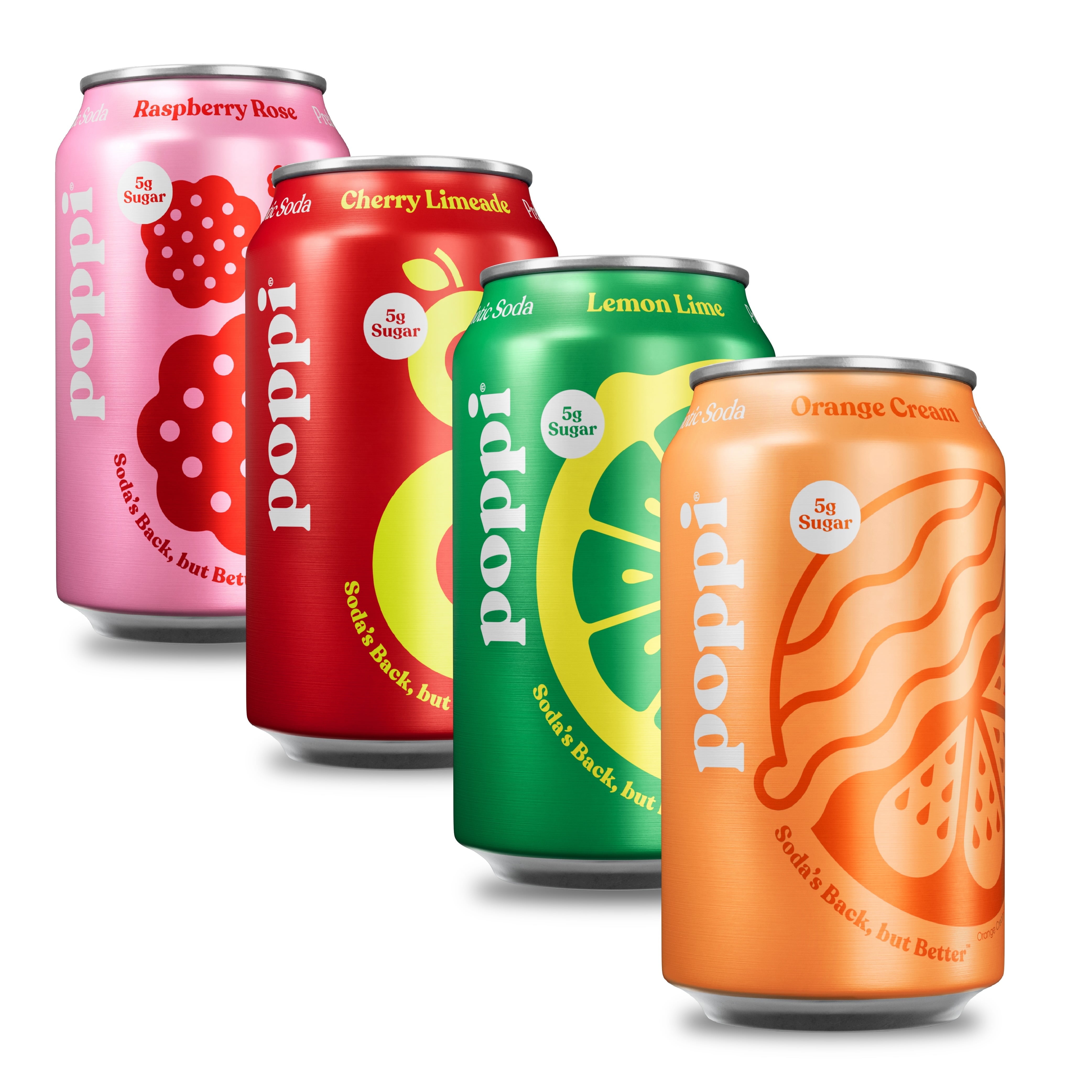 Poppi Prebiotic Soda, Trend Setters Variety Pack, 12 oz, 12 Pack Cans