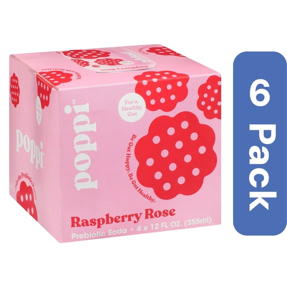 Poppi Probiotic Raspberry Rose (Pack of 6)