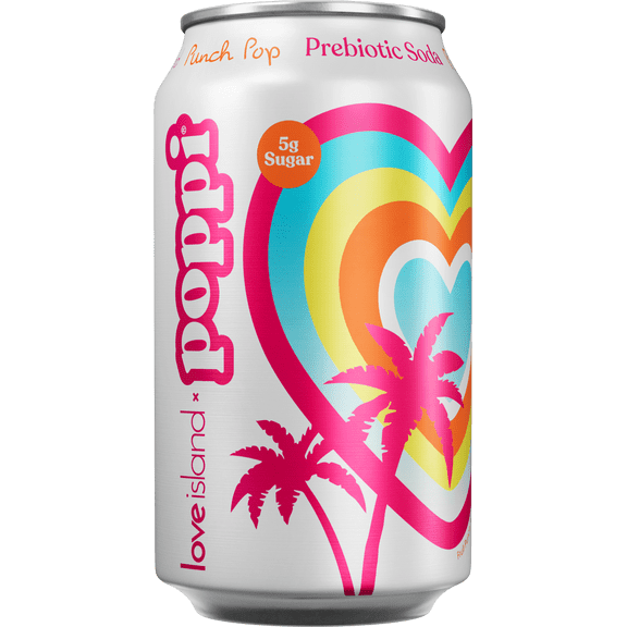 Poppi Punch Pop Prebiotic Soda, 12 oz, 12 Pack Cans