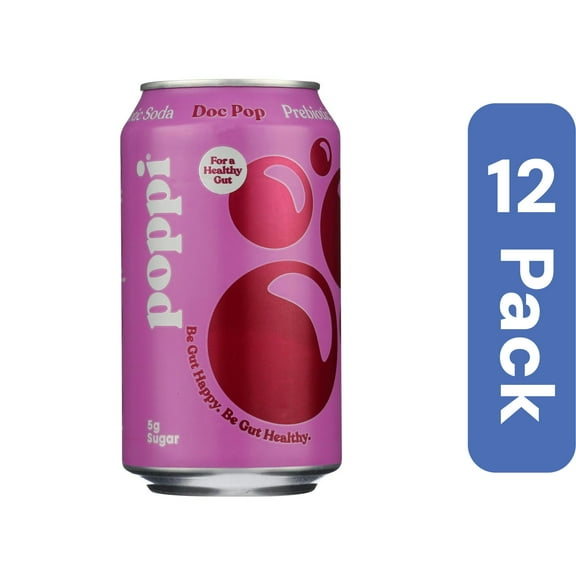Poppi Soda Prebiotic Doc Pop 12 fl oz (Pack of 12)
