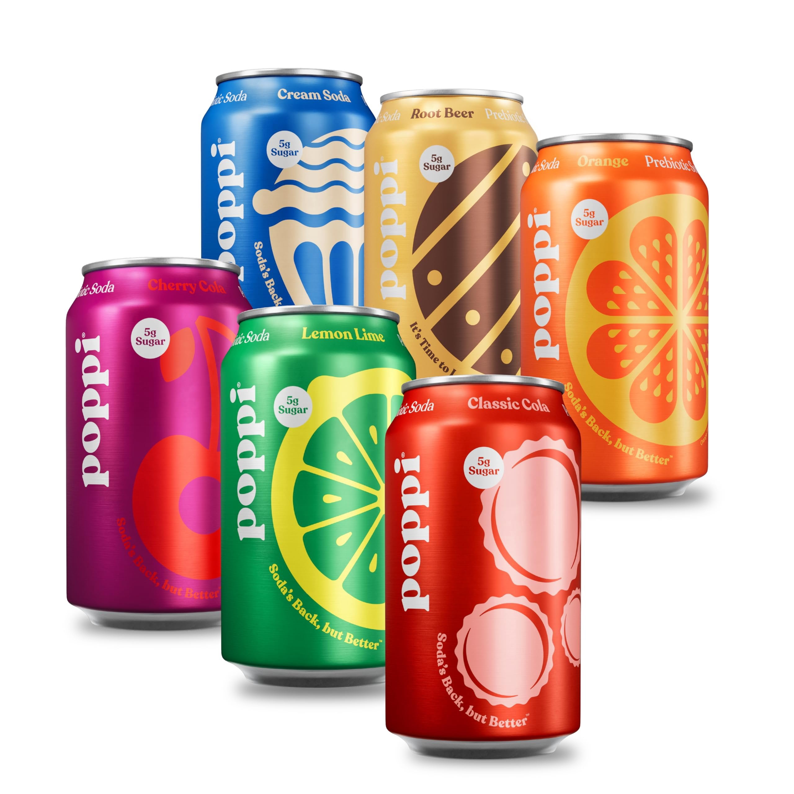 Poppi Sparkling Prebiotic Soda Beverage with Apple Cider Vinegar, Seltzer Water and Fruit Juice, Game Day Variety Pack, 12 Fl Oz, Pack of 12, Packaging May Vary