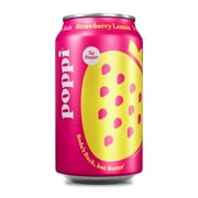 poppi Strawberry Lemon Prebiotic Soda, 12 oz, 1 Pack Can