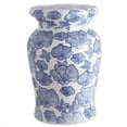 thumbnail image 1 of JONATHAN Y Poppies 17.7" Ceramic Garden Stool, White/Blue, 1 of 6