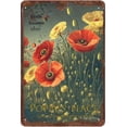 thumbnail image 1 of Poppies Floral Art Floral Garden Sign The Field of Poppies Vintage Metal Tin Signs for Men Women Wall Art Decor for Home Bars Clubs Cafes Farmhouse Garage Yard Flower Shop 12x16 Inches, 1 of 6