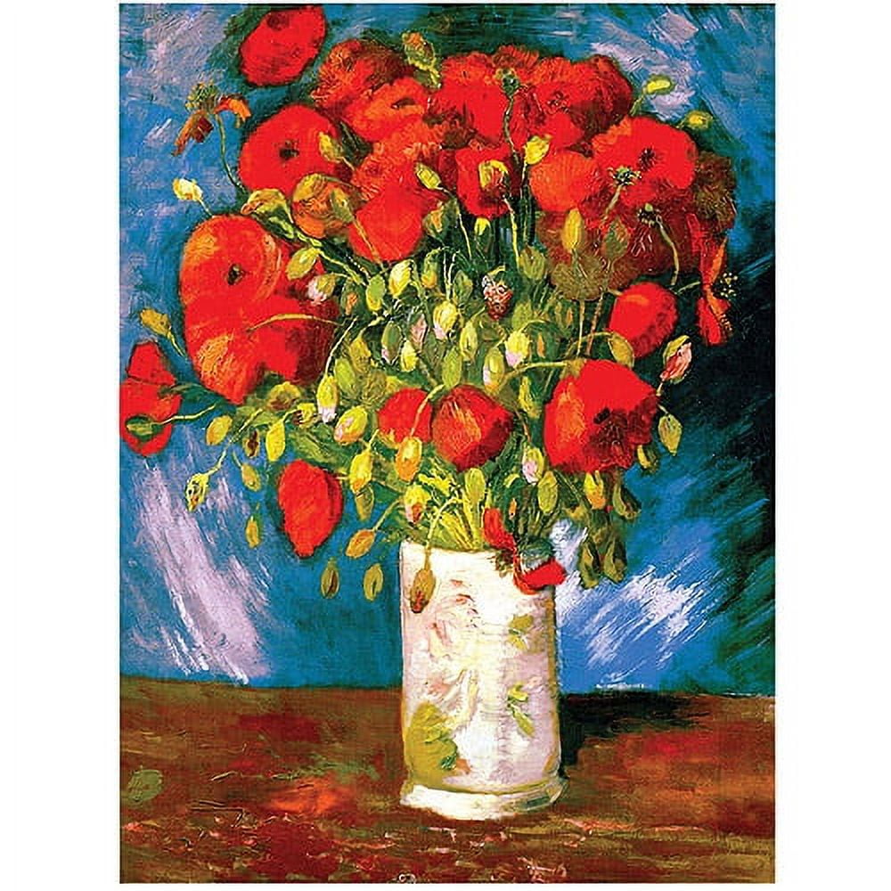 Vincent Van Gogh Floral Poppies Canvas Art in Blue and Red