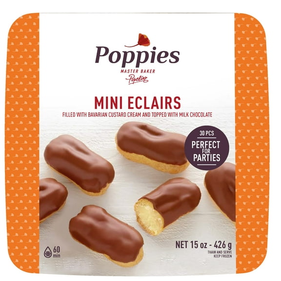 Poppies Milk Chocolate Mini Eclairs, Ready-to-Eat (Frozen) 15oz