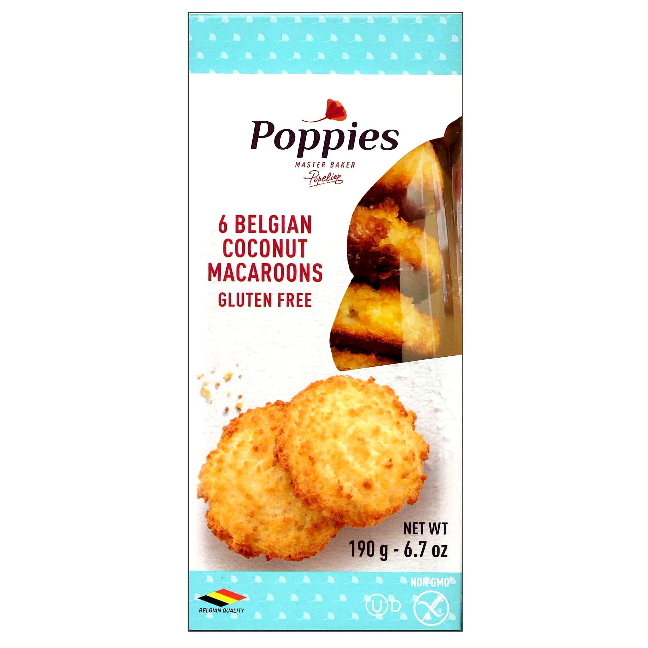 Poppies Macaroons, Belgian, Large, Coconut