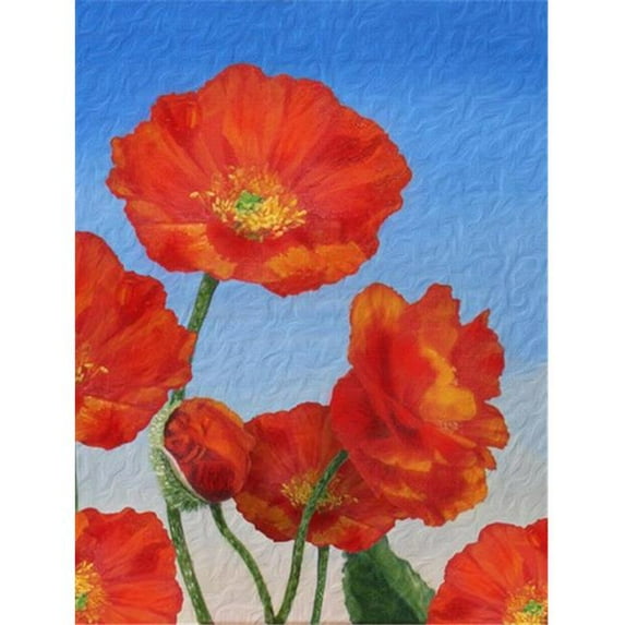 Poppies by Sinead Jones Flag Canvas House Size