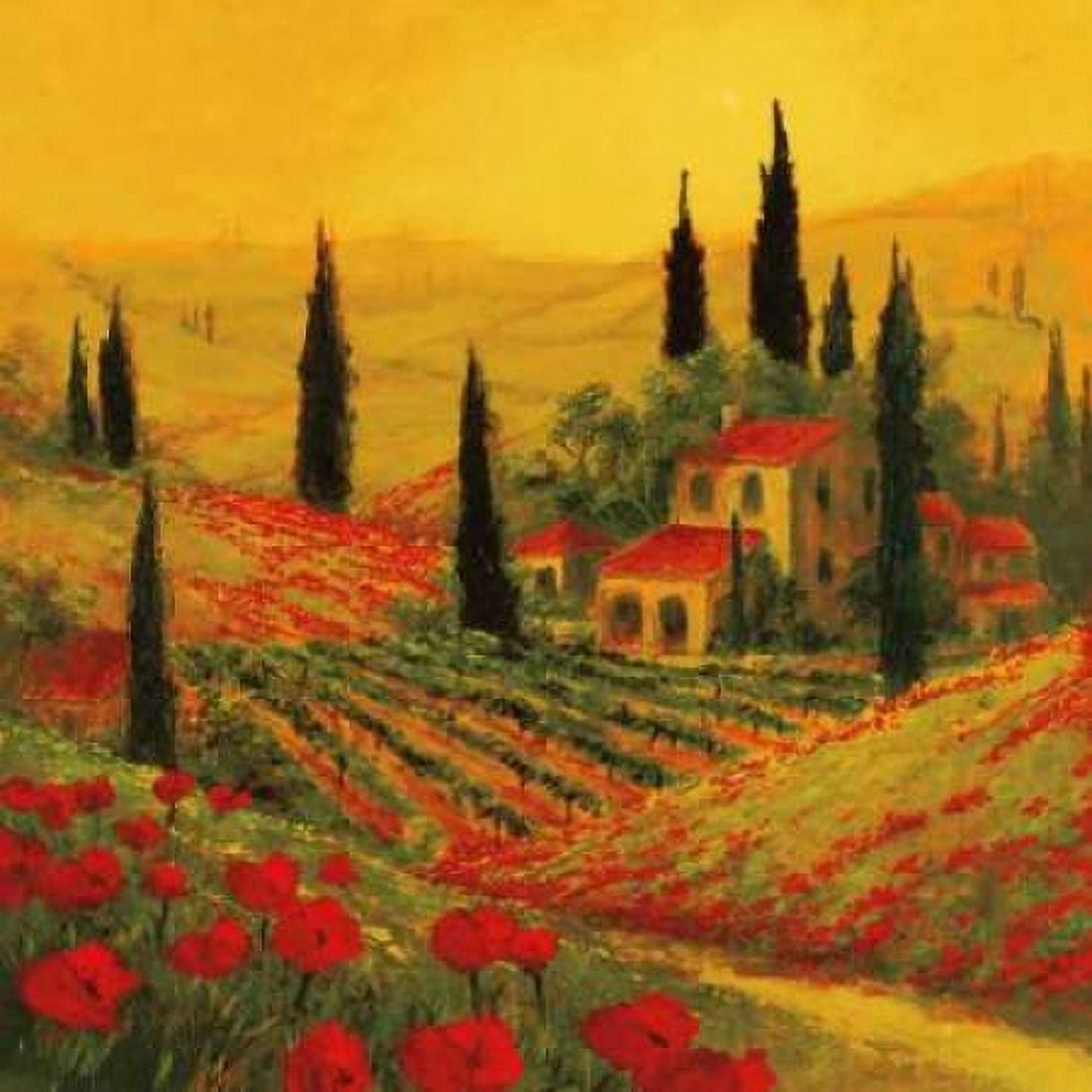 Poppies of Toscano II Canvas Art - Art Fronckowiak (24 x 24)