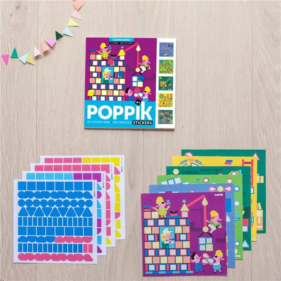 Poppik Stickers by Numbers 360 Stickers Card Creative Poster Paint Children from 4 Years