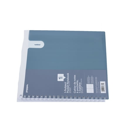 Poppin 1-Subject Pocket Spiral Notebook 8.5" X 11" 80 Ruled Sheet Slate Blue - New