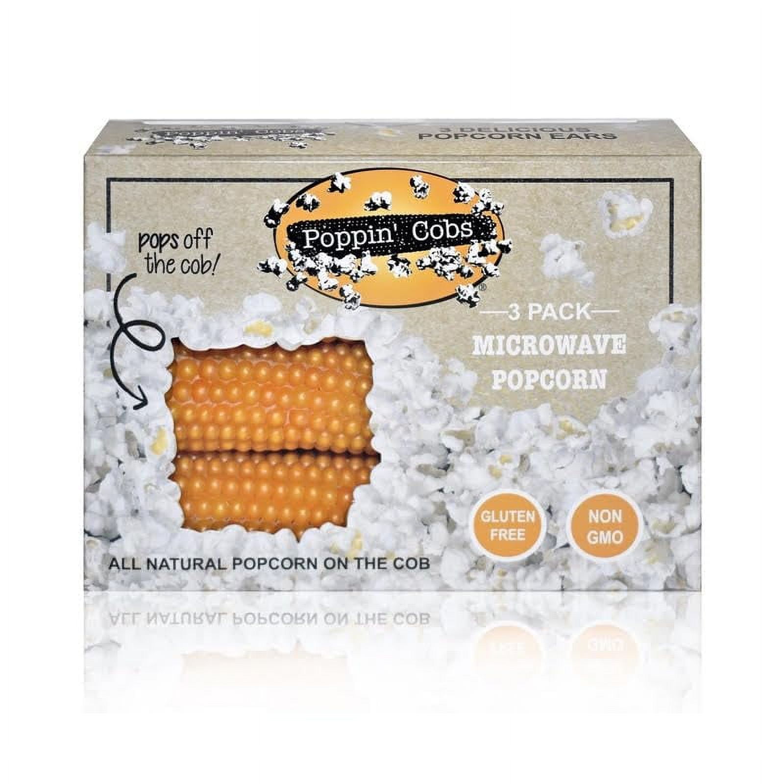 Poppin' Cobs Microwave Popcorn MGF3 3 Pack Pops Off The Cob