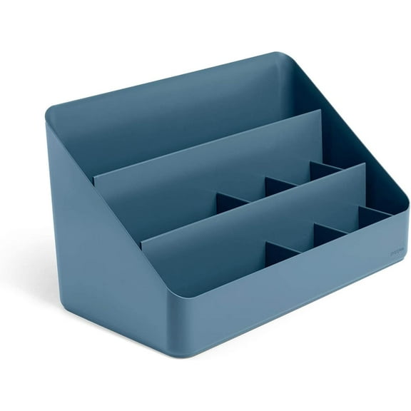 Poppin Desk Organizer with 3 Tiers, Sliding & Removable Dividers, Charging Station - All-in-One Workspace Organizer for Office Supplies, Desktop Organizer