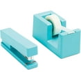 thumbnail image 1 of Poppin Dynamic Duo Stapler and Tape Dispenser Set - Aqua, Staple Up to 20 Sheets of Paper, Solid Weighted Core Tape Dispenser, Matching Lengths for an Even Setup, 1 of 13