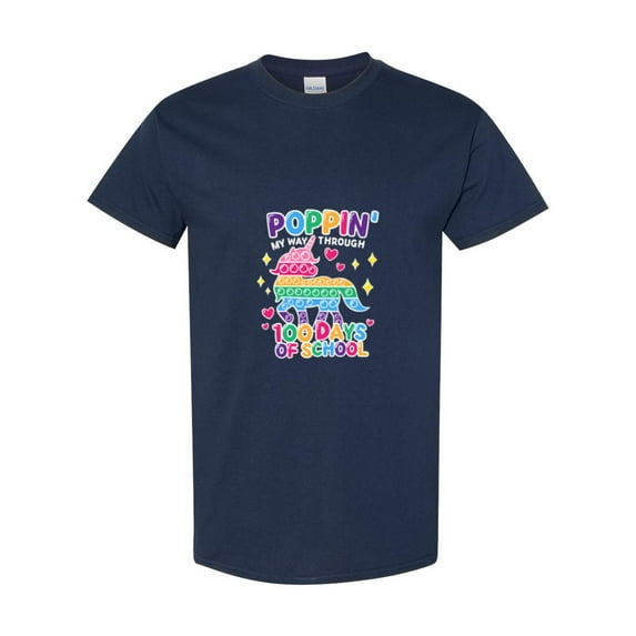 Poppin My Way Thru 100 Days Of School A Happy Popcorn Graphic Unisex T-Shirt, up to size 5XL