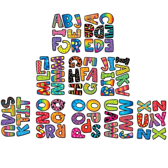 Poppin' Patterns Multi Designs 2" Designer Letter Stickers by Creative Teaching Press