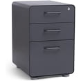 thumbnail image 1 of Poppin Stow 3-Drawer File Cabinet - Charcoal, 2 Utility Drawers and 1 Hanging File Drawer, Fully Painted Inside and Out, Powder-Coated Steel, Two Keys Included, Stationary, 1 of 9