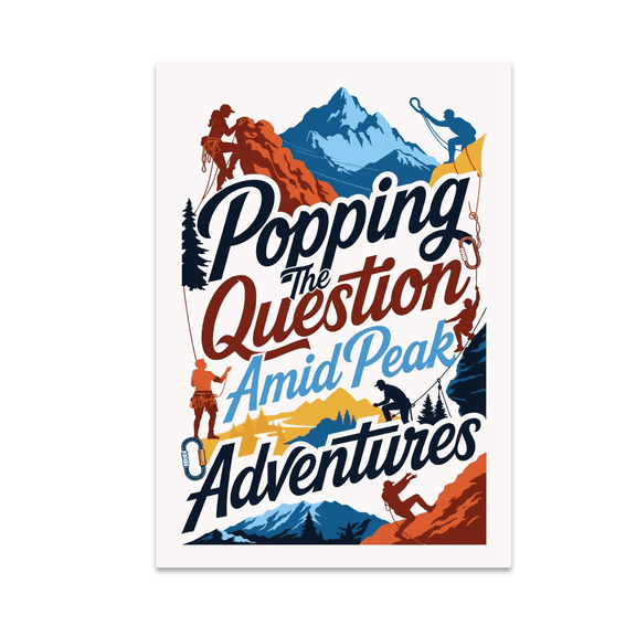 Popping The Question Amid Peak Adventures - Adventure Proposal Enthusiast - 13x19 Poster Print
