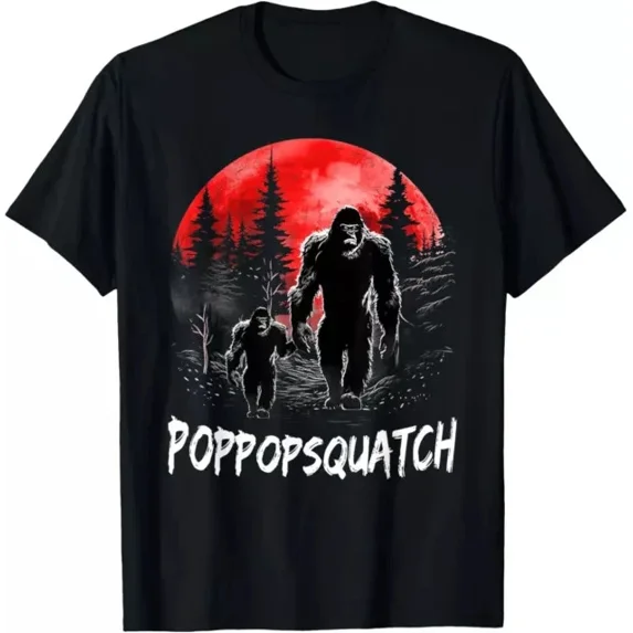 Poppop Squatch Funny Bigfoot Dad Sasquatch Yeti Fathers Day Shirt Unisex S-5XL Hot Trending Shirt, Vintage Birthday Gift