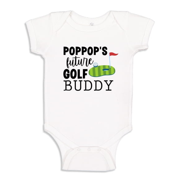 Poppop's Future Golf Buddy Baby Bodysuit One Piece 12 mo White