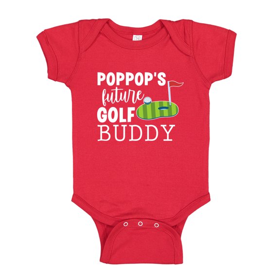 Poppop's Future Golf Buddy Baby Bodysuit One Piece 18 mo Red