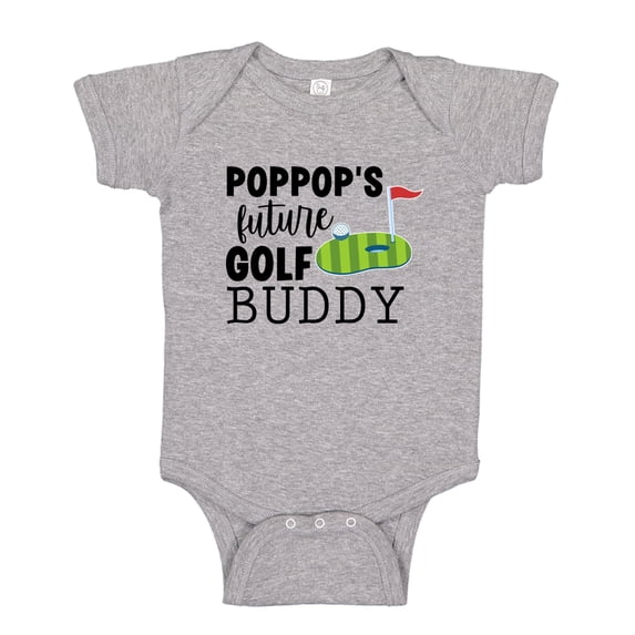 Poppop's Future Golf Buddy Baby Bodysuit One Piece NB Athletic Heather
