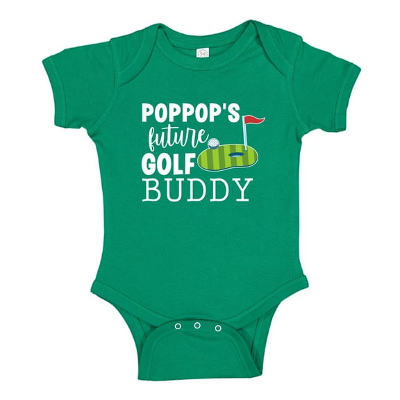 Poppop's Future Golf Buddy Baby Bodysuit One Piece NB Kelly Green