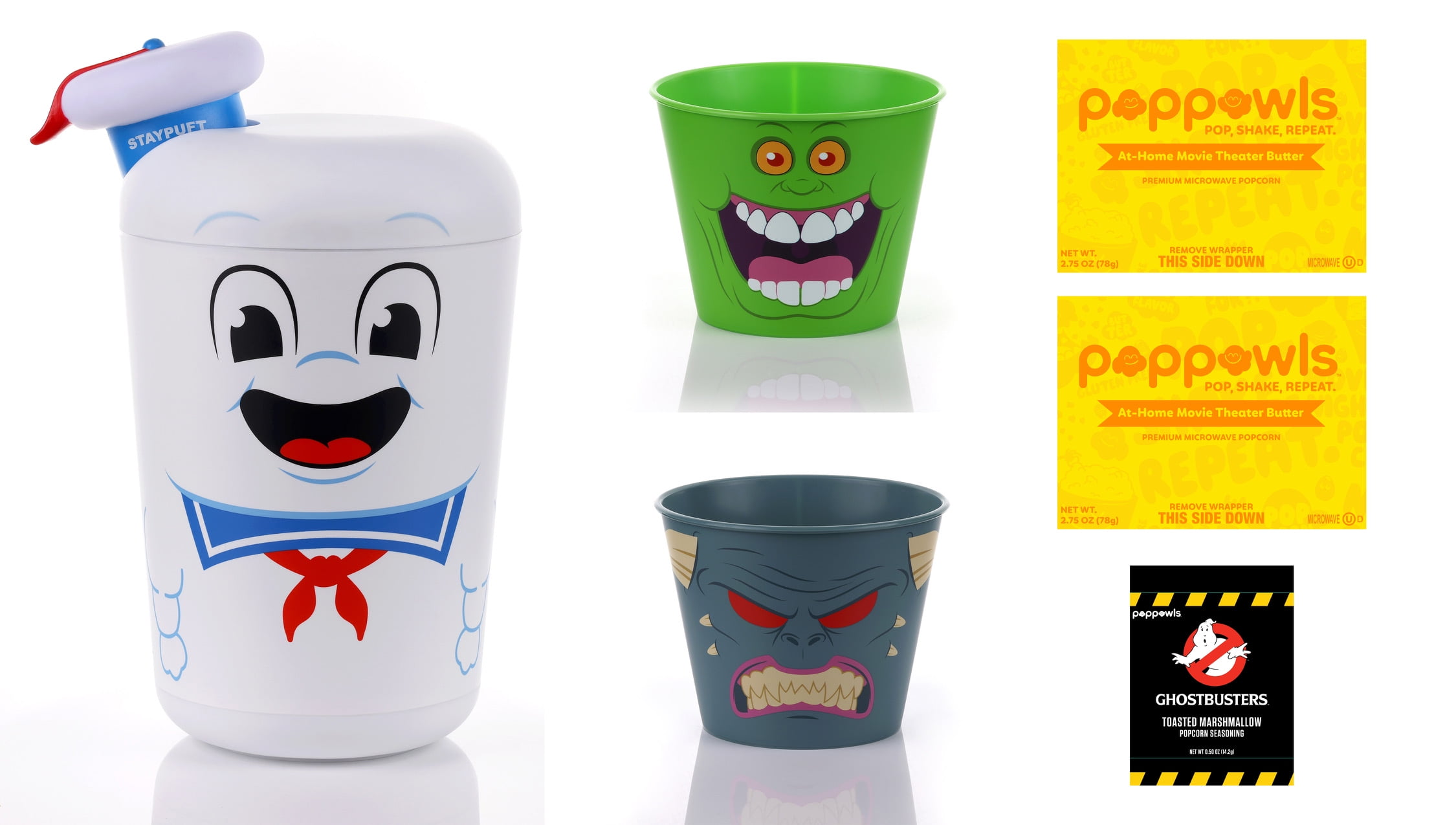Poppowls: Ghostbusters- Stay Puft Marshmallow Man Poppowls At-Home Movie Theater Microwave Popcorn Kit