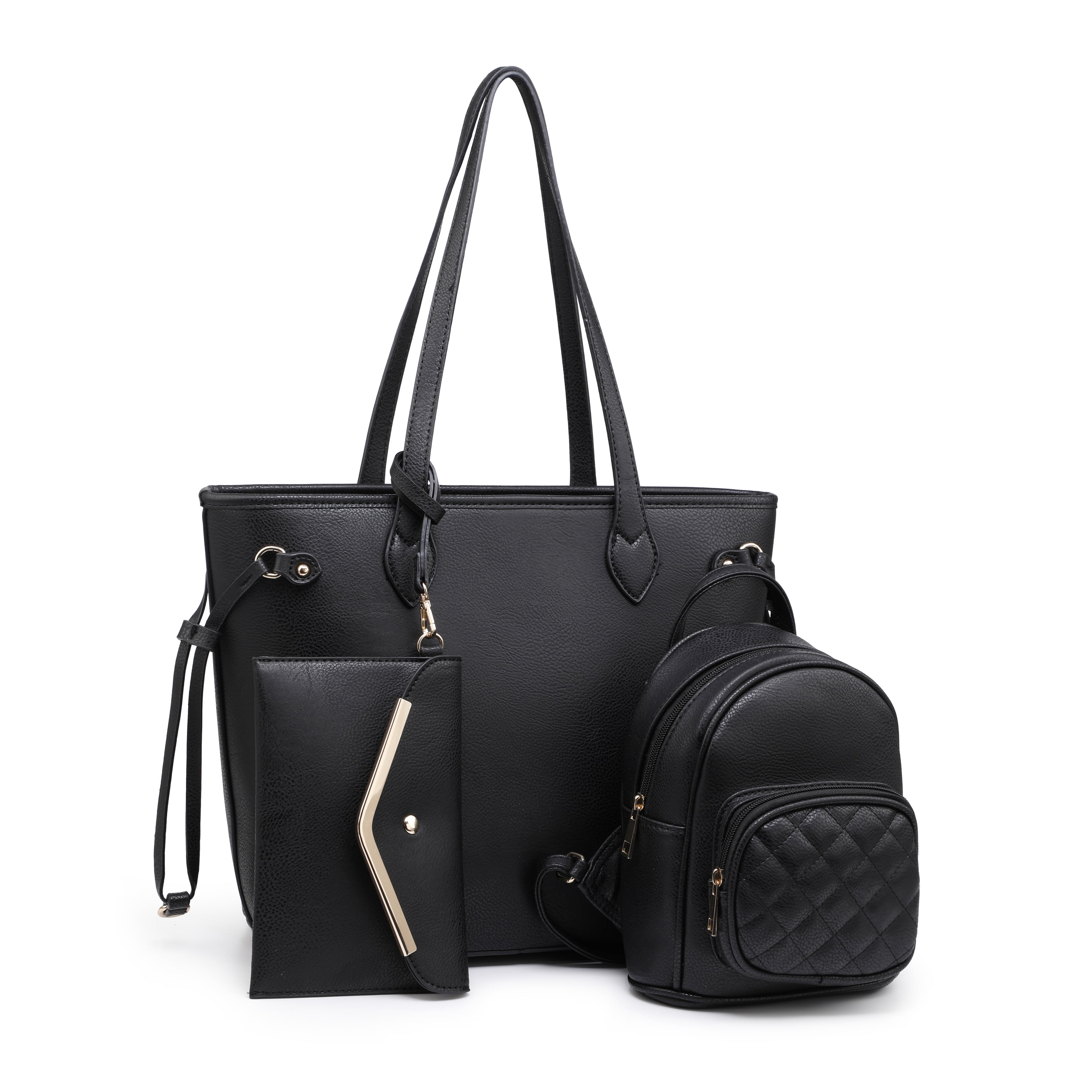Poppy 3 Piece Leather Women Solid Shoulder Bag with Wallets Backpack Handbags Purses 67387491 037b 4f8a a26a 1c24d0569d03.8316f9eabc8fc1843c16394bc8eedaa9