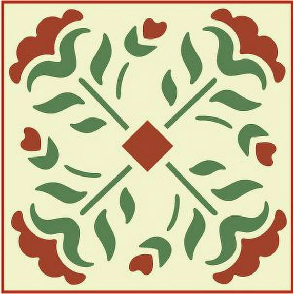 Poppy Block Quilt Stencil - Quilting Stencils Plastic Stencils DIY Decorative Stencil Template Painting Gifts Crafts Laser Cut Mylar Reusable Templates - The Artful Stencil