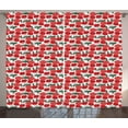 thumbnail image 1 of Ambesonne Poppy Flower Curtains 2 Panel Set, Blossoming of Spring, 108" x 63", Coral Vermilion Green, 1 of 3