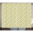 thumbnail image 1 of Ambesonne Poppy Flower Curtains 2 Panel Set, Vintage Bloom Flower, 108" x 96", Off White Brown, 1 of 3