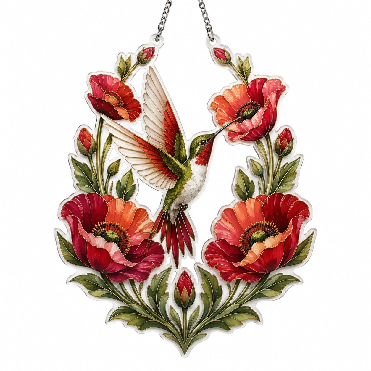 Poppy Dance Acrylic Hummingbird Suncatcher for Window Modern Decor ...