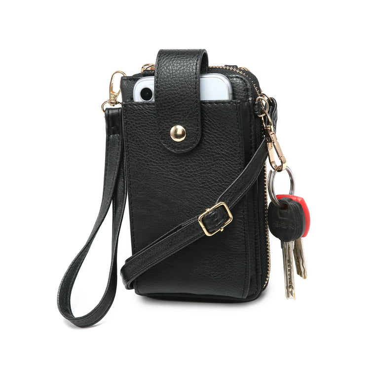 Anti-Theft Leather Bag,Small Crossbody Cell Phone Purse Wallet for  Women,RFID Block Phone Purse Crossbody with Shoulder Strap