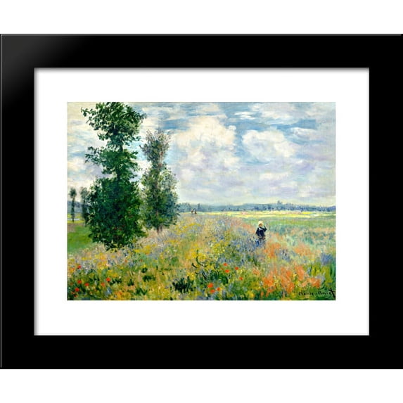 Poppy Field, Argenteuil 20x24 Framed Art Print by Monet, Claude