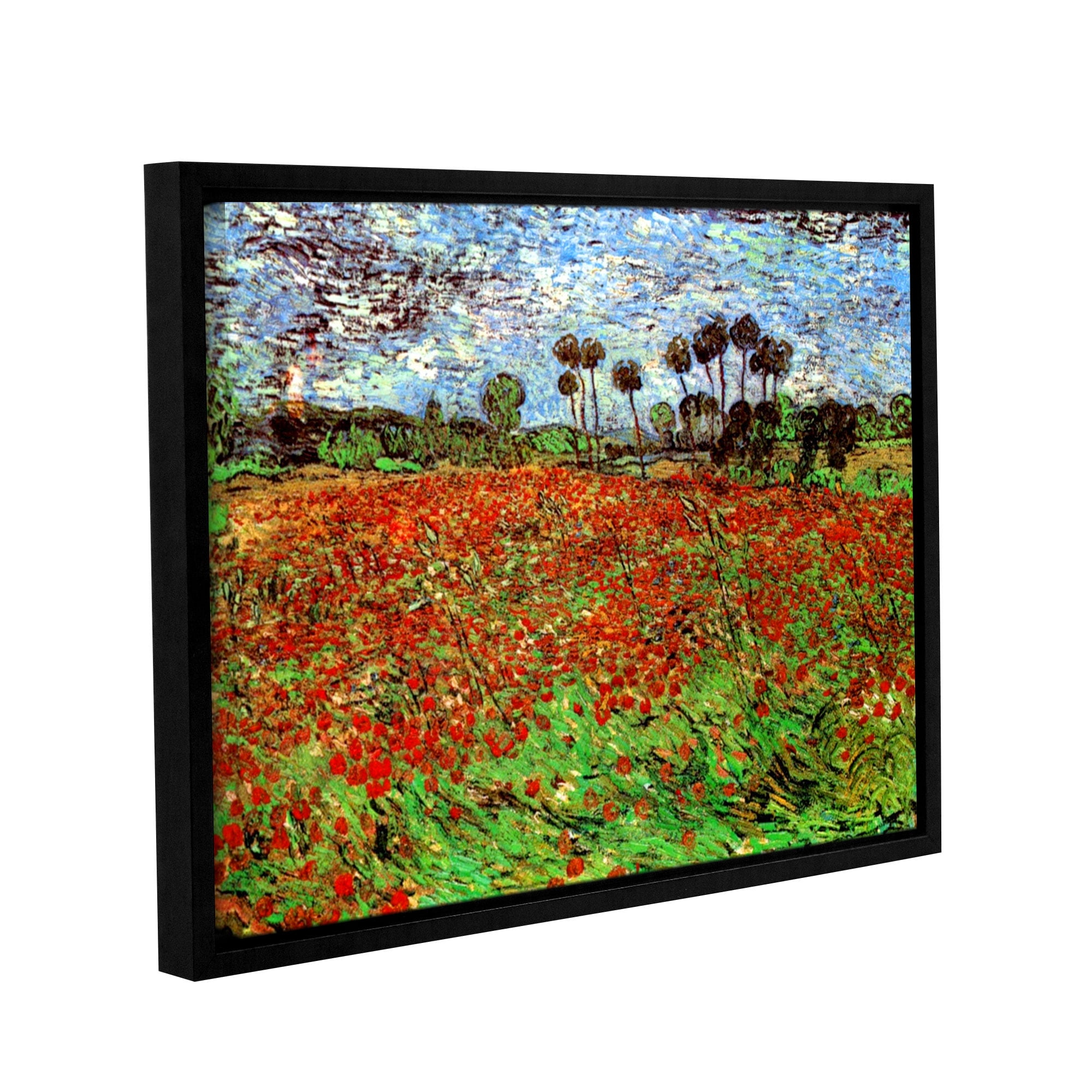 Poppy Field Gallery Wrapped Floater-framed Canvas