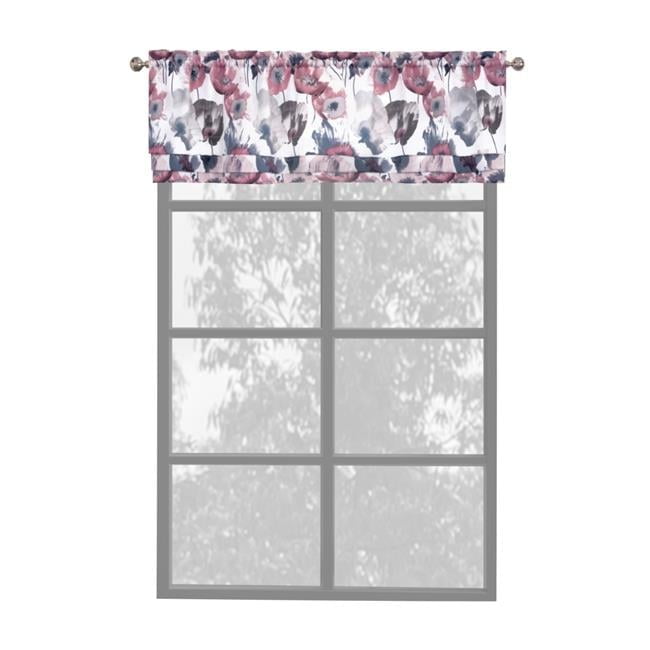 Blush Floral Poppy Field Rod Pocket Valance 50" x 17"