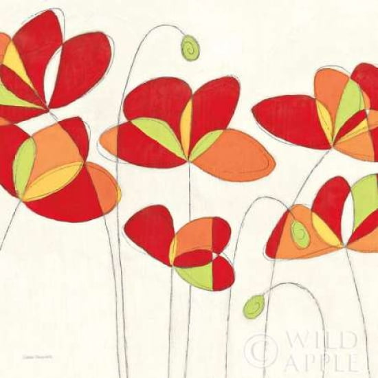 Poppy Field Square I Canvas Art - Sarah Faulkner (24 x 24)
