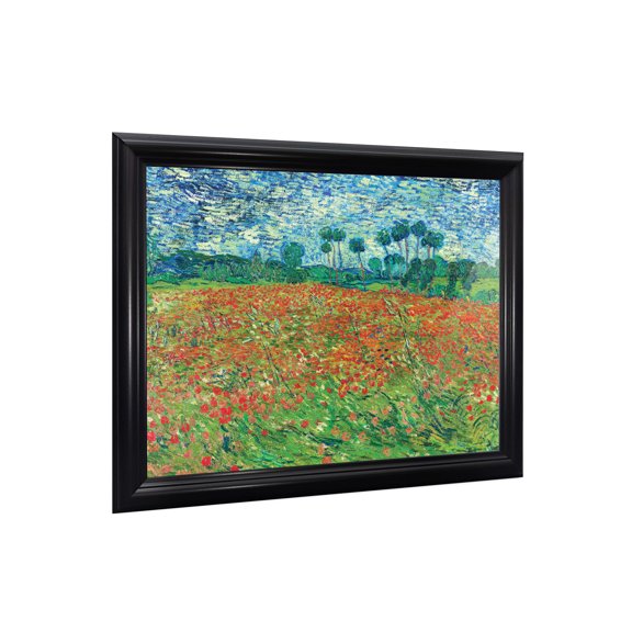 Poppy Field by Vincent Van Gogh Framed Print Wall Art, Excellent for Bedroom or Living Room Décor, 11x14, 2446