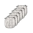 thumbnail image 1 of Poppy Flower Chair Seating Cushion Set of 6, Repeating Vintage Pattern of Outlines and Abstract Peduncles, Seat Pads for Office with Anti-slip Backing, 16"x16", Charcoal Grey Eggshell, by Ambesonne, 1 of 7