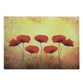 thumbnail image 1 of Poppy Flower Cutting Board, Poppies on Old Aged Retro Featured Backdrop Design Past Days Drama, Decorative Tempered Glass Cutting and Serving Board, Large Size, Scarlet Pale Yellow, by Ambesonne, 1 of 1