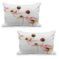 thumbnail image 1 of Poppy Flower Quilted Pillowcover Set of 2, Different Sized Poppys Revival Growing Widely Known Eternal Life Sign, Standard Queen Size Pillow Cover for Bedroom, 30" x 20", Pink Red, by Ambesonne, 1 of 1